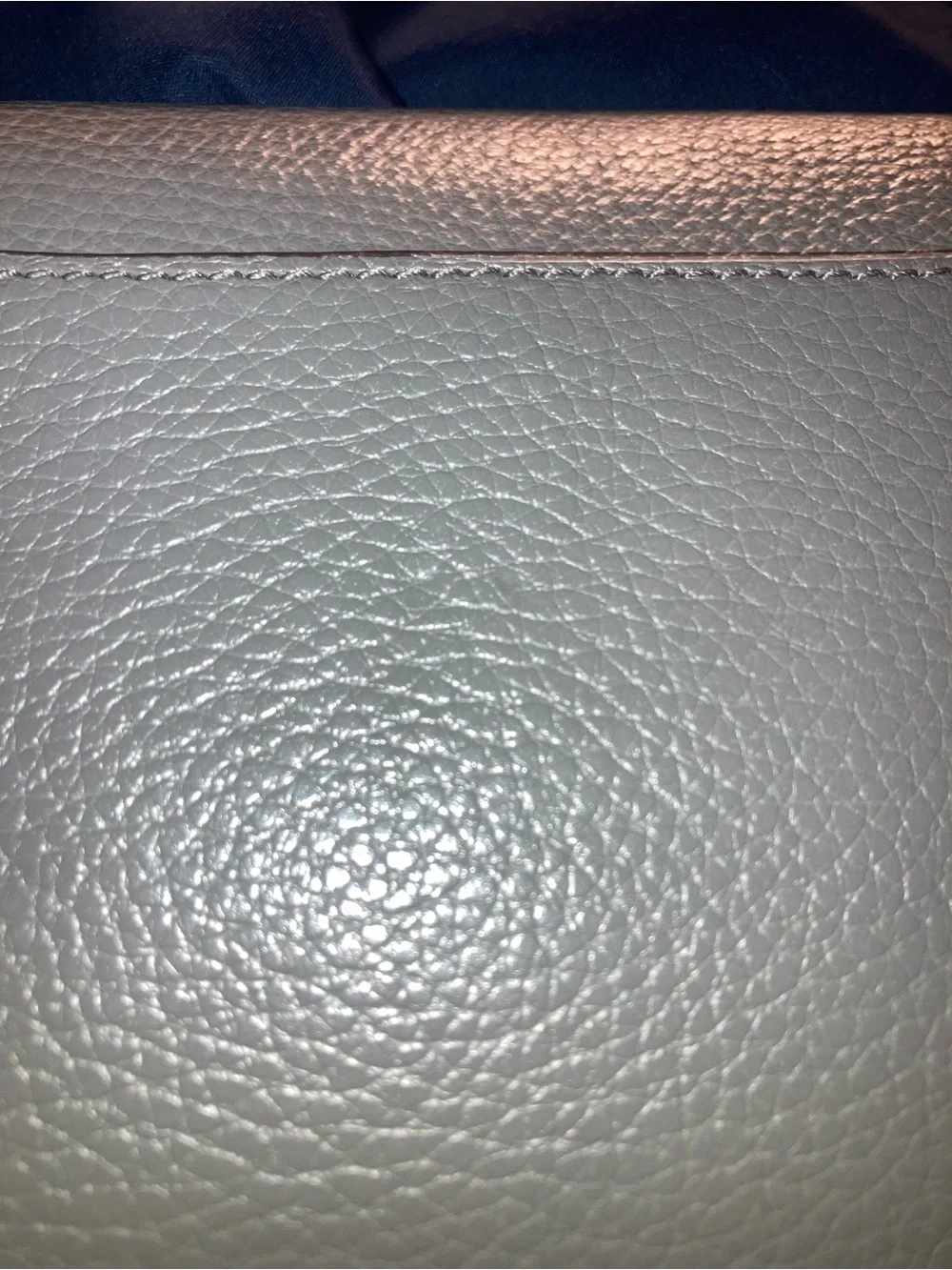 Coach Pebbled Leather Clutch in Light Gray with Silver Studs